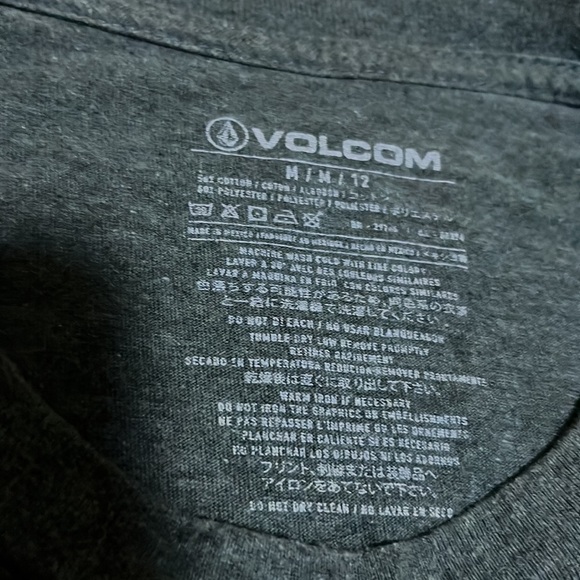 ✅ VOLCOM Short Sleeve Crewneck Tee Shirt Poly Cotton Comfort Blend Size M Gray - Picture 3 of 4